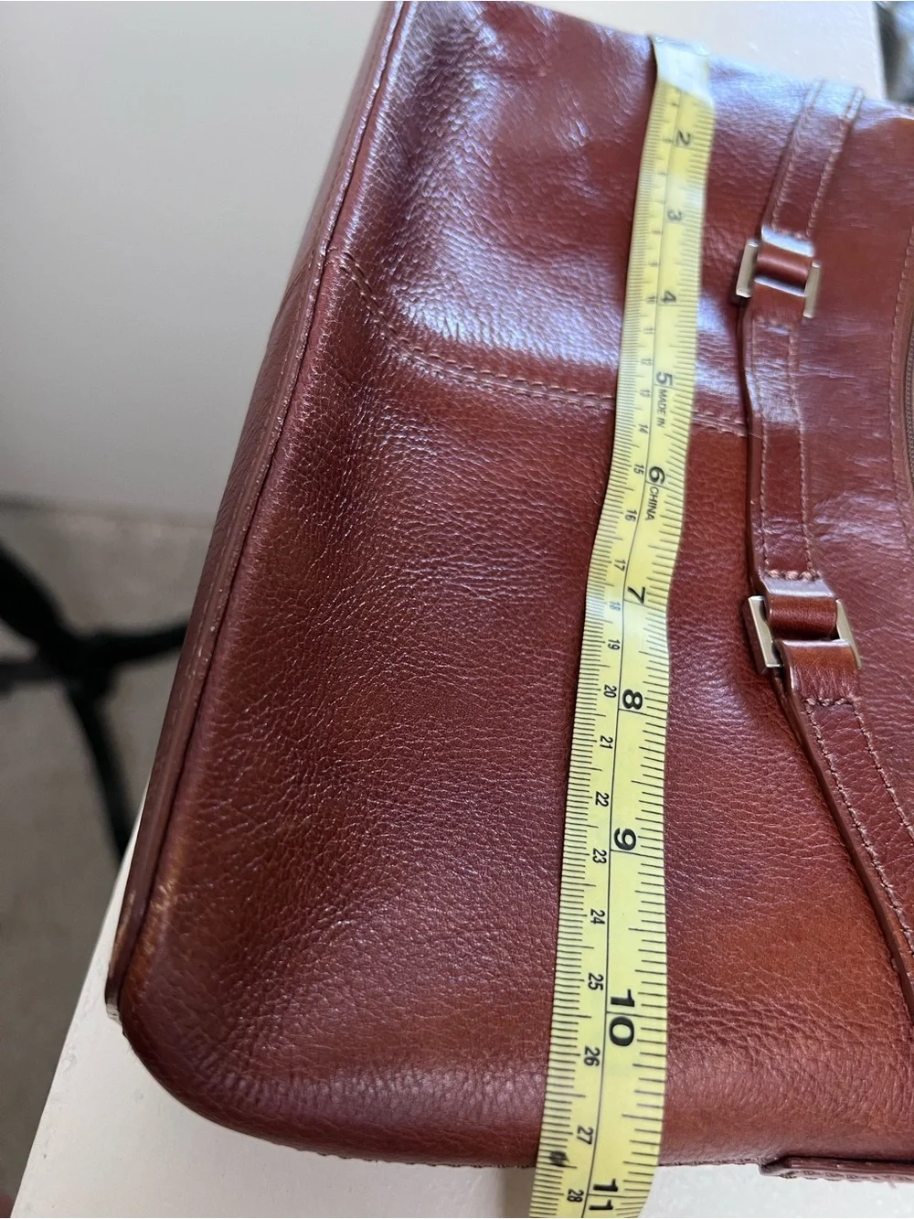 Etienne Aigner Genuine Leather Cognac Shoulder Bag Brown Y2K Minimalist Purse